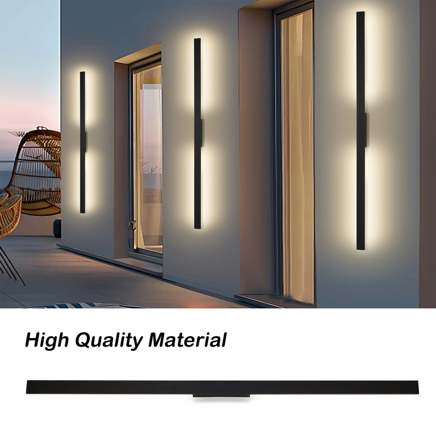 Brilagi - LED външно стенно осветително тяло LUNA LED/30W/230V 3000K IP65 150 cm черно CRI 90