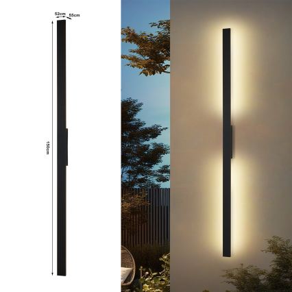 Brilagi - LED външно стенно осветително тяло LUNA LED/30W/230V 3000K IP65 150 cm черно CRI 90