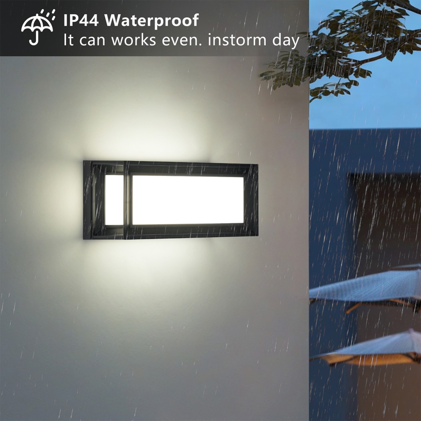 Brilagi - LED външна стенна лампа PARKER LED/12W/230V 3000/4500/6000K черна IP44
