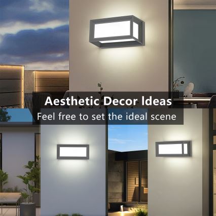 Brilagi - LED външно стеннo осветително тяло PARKER LED/12W/230V 3000/4500/6000K сиво IP44