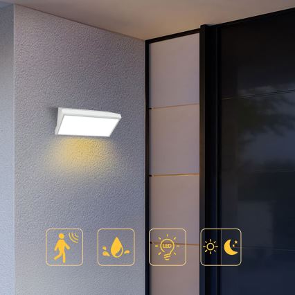 Brilagi - LED външен стенен осветител със сензор TRIANGLE LED/20W/230V бял IP65