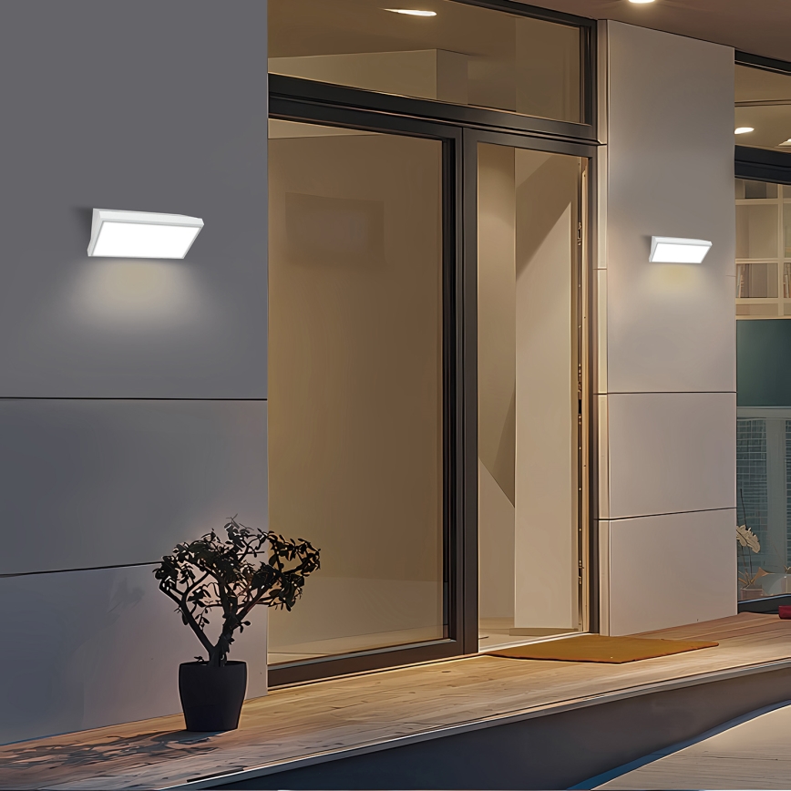 Brilagi - LED външен стенен осветител със сензор TRIANGLE LED/20W/230V бял IP65