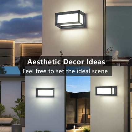 Brilagi - LED външно стенно осветително тяло с сензор PARKER LED/12W/230V антрацит IP44