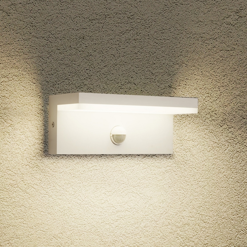 Brilagi - LED външен стенен осветител със сензор TESSI LED/10W/230V бял IP54