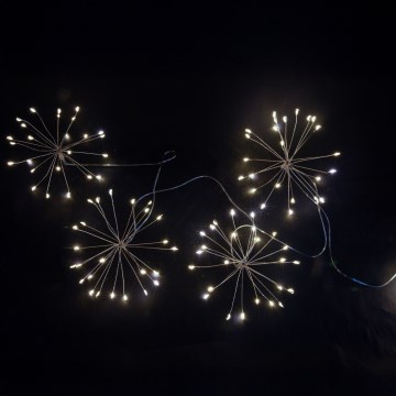 Brilagi - LED външен коледен гирлянд 150 LED, 5 m, IP44, студено бяло, ефект фойерверк
