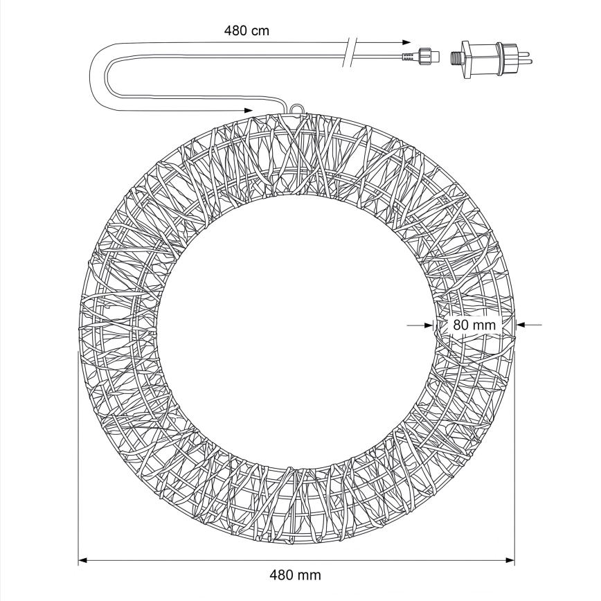 BRILAGI - LED Външен коледен венец LED/3,3W/230V IP44 Ø 48 см