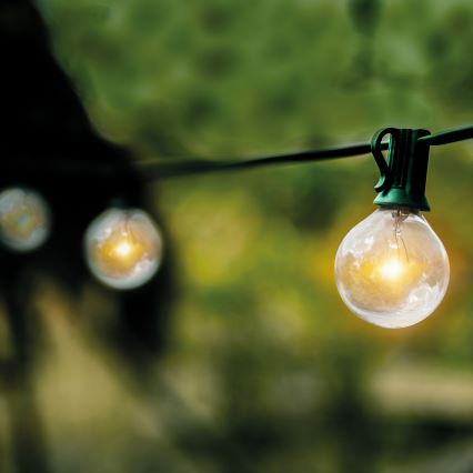 Brilagi - LED външен декоративен гирлянд GIRLANDA 25xE12/0,8W/230V 20m зелен IP44 топла бяла