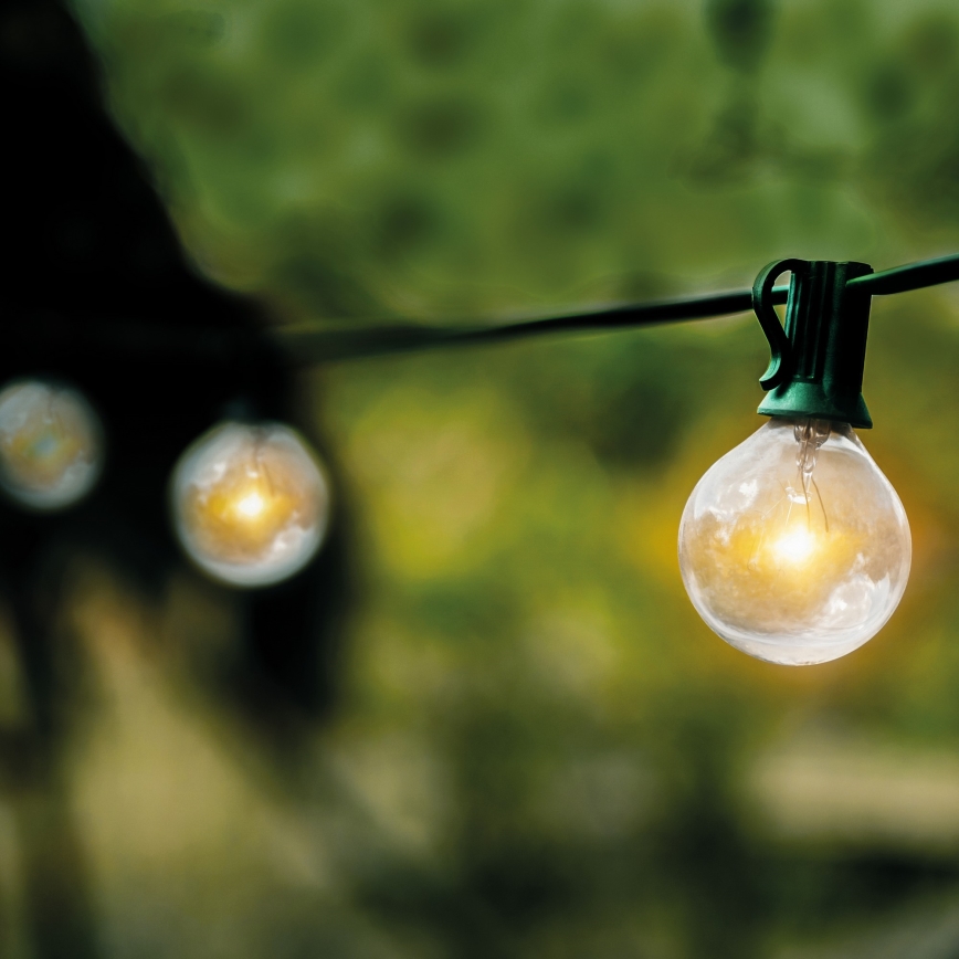 Brilagi - LED външен декоративен гирлянд GIRLANDA 25xE12/0,8W/230V 20m зелен IP44 топла бяла