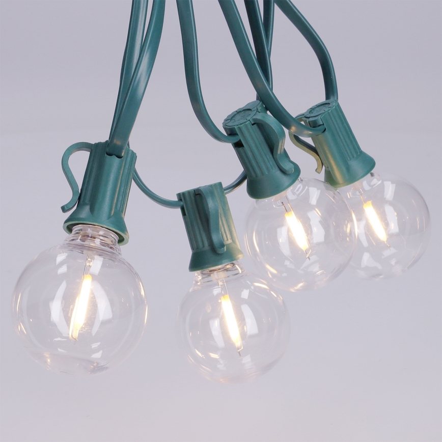 Brilagi - LED външен декоративен гирлянд GIRLANDA 25xE12/0,8W/230V 20m зелен IP44 топла бяла