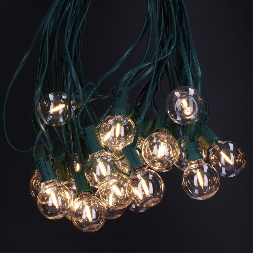 Brilagi - LED външен декоративен гирлянд GIRLANDA 25xE12/0,8W/230V 20m зелен IP44 топла бяла