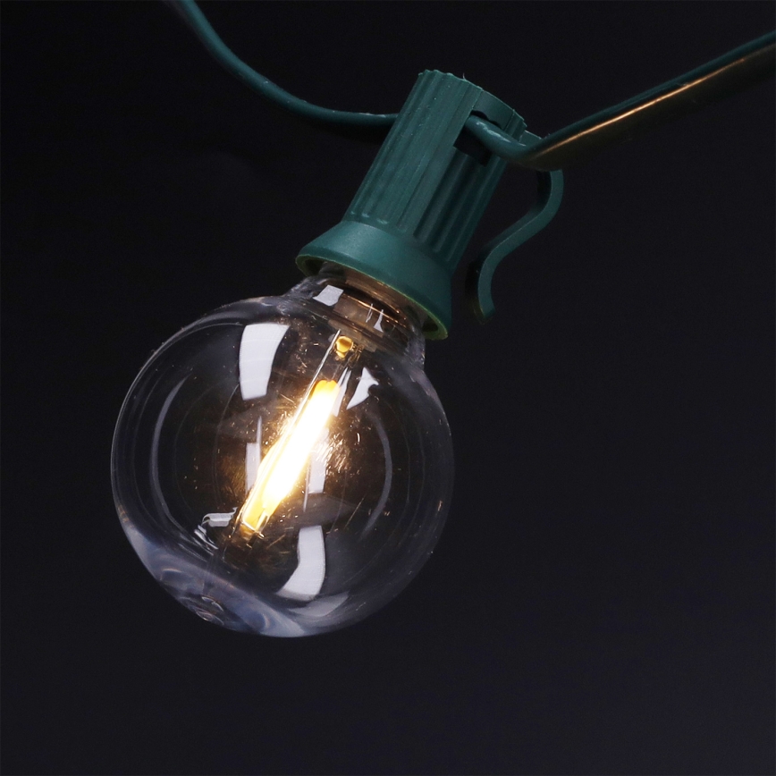 Brilagi - LED външен декоративен гирлянд GIRLANDA 25xE12/0,8W/230V 20m зелен IP44 топла бяла