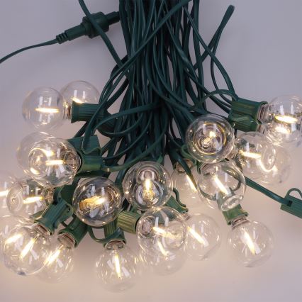 Brilagi - LED външен декоративен гирлянд GIRLANDA 25xE12/0,8W/230V 20m зелен IP44 топла бяла