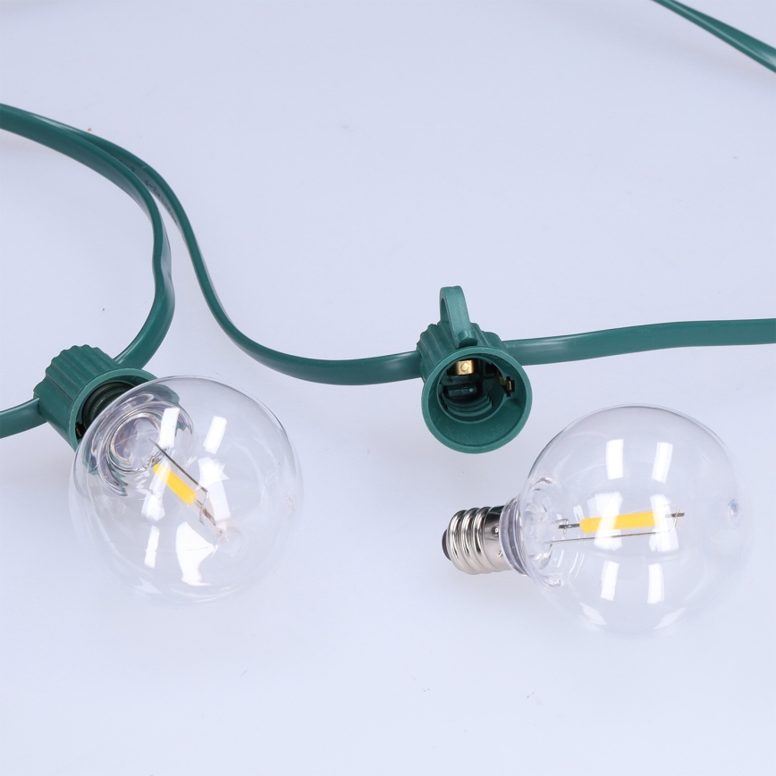 Brilagi - LED външен декоративен гирлянд GIRLANDA 25xE12/0,8W/230V 20m зелен IP44 топла бяла