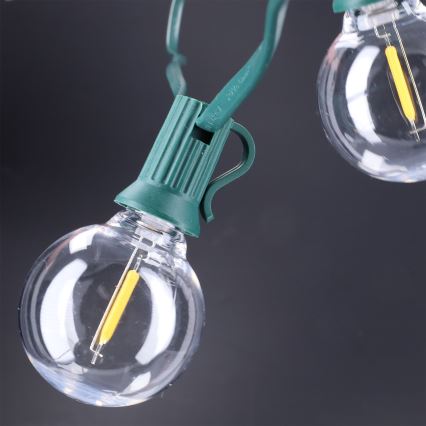 Brilagi - LED външен декоративен гирлянд GIRLANDA 25xE12/0,8W/230V 20m зелен IP44 топла бяла