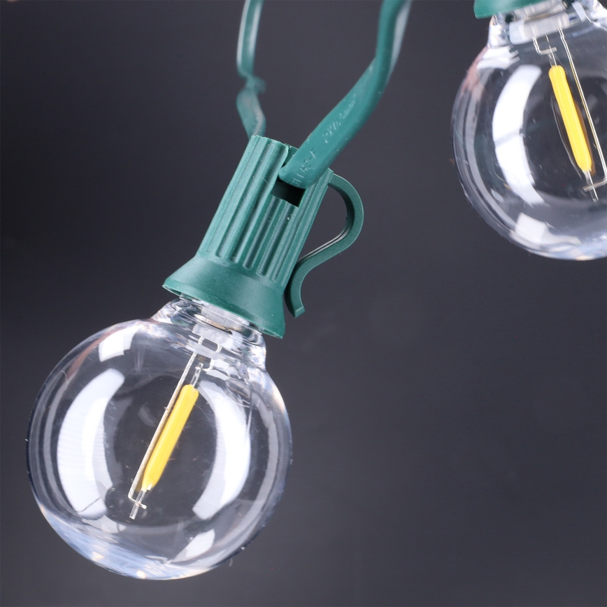 Brilagi - LED външен декоративен гирлянд GIRLANDA 25xE12/0,8W/230V 20m зелен IP44 топла бяла
