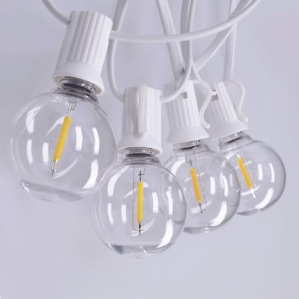 Brilagi - LED външна декоративна верига GIRLANDA 10xE12/0,6W/230V 8m бяла IP44 топла бяла