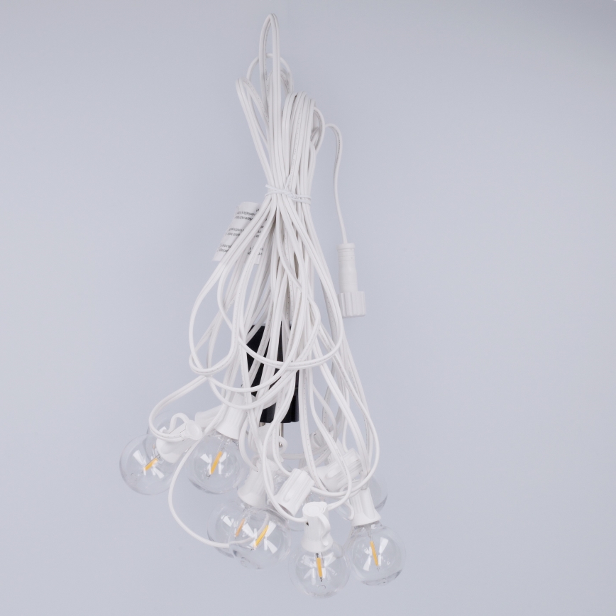 Brilagi - LED външна декоративна верига GIRLANDA 10xE12/0,6W/230V 8m бяла IP44 топла бяла