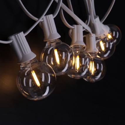 Brilagi - LED външна декоративна гирлянда GIRLANDA 10xE12/0,6W/230V 8m бяла IP44 топло бяло