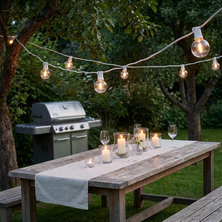 Brilagi - LED външна декоративна гирлянда GIRLANDA 10xE12/0,6W/230V 8m бяла IP44 топло бяло