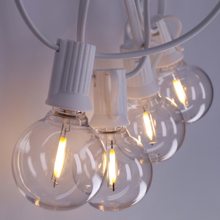 Brilagi - LED външна декоративна гирлянда GIRLANDA 10xE12/0,6W/230V 8m бяла IP44 топло бяло