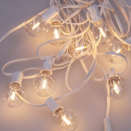 Brilagi - LED външна декоративна гирлянда GIRLANDA 10xE12/0,6W/230V 8m бяла IP44 топло бяло