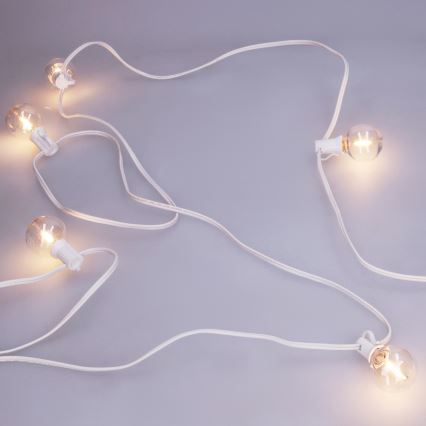 Brilagi - LED външна декоративна гирлянда GIRLANDA 10xE12/0,6W/230V 8m бяла IP44 топло бяло