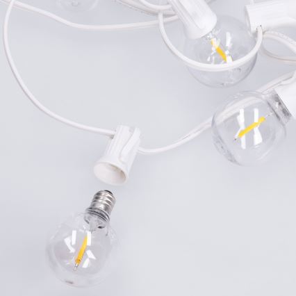 Brilagi - LED външна декоративна гирлянда GIRLANDA 10xE12/0,6W/230V 8m бяла IP44 топло бяло