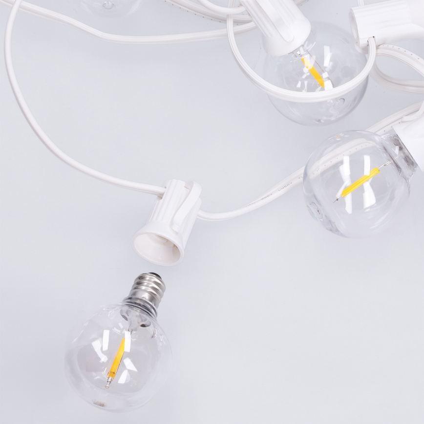 Brilagi - LED външна декоративна гирлянда GIRLANDA 10xE12/0,6W/230V 8m бяла IP44 топло бяло