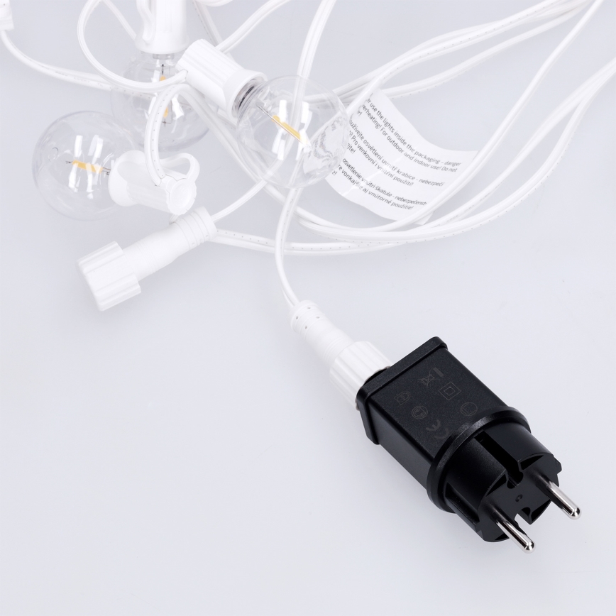 Brilagi - LED външна декоративна гирлянда GIRLANDA 10xE12/0,6W/230V 8m бяла IP44 топло бяло