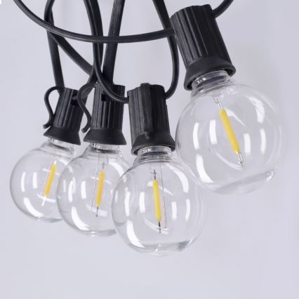 Brilagi - LED външна декоративна верига GIRLANDA 10xE12/0,6W/230V 8m черна IP44 топла бяла