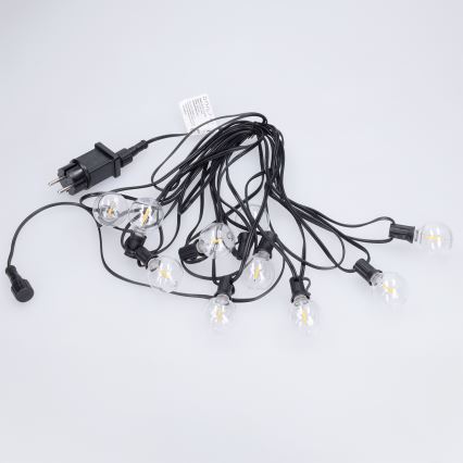 Brilagi - LED външен декоративен гирлянд GIRLANDA 10xE12/0,6W/230V 8m черен IP44 топла бяла