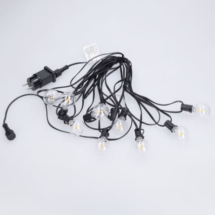 Brilagi - LED външен декоративен гирлянд GIRLANDA 10xE12/0,6W/230V 8m черен IP44 топла бяла