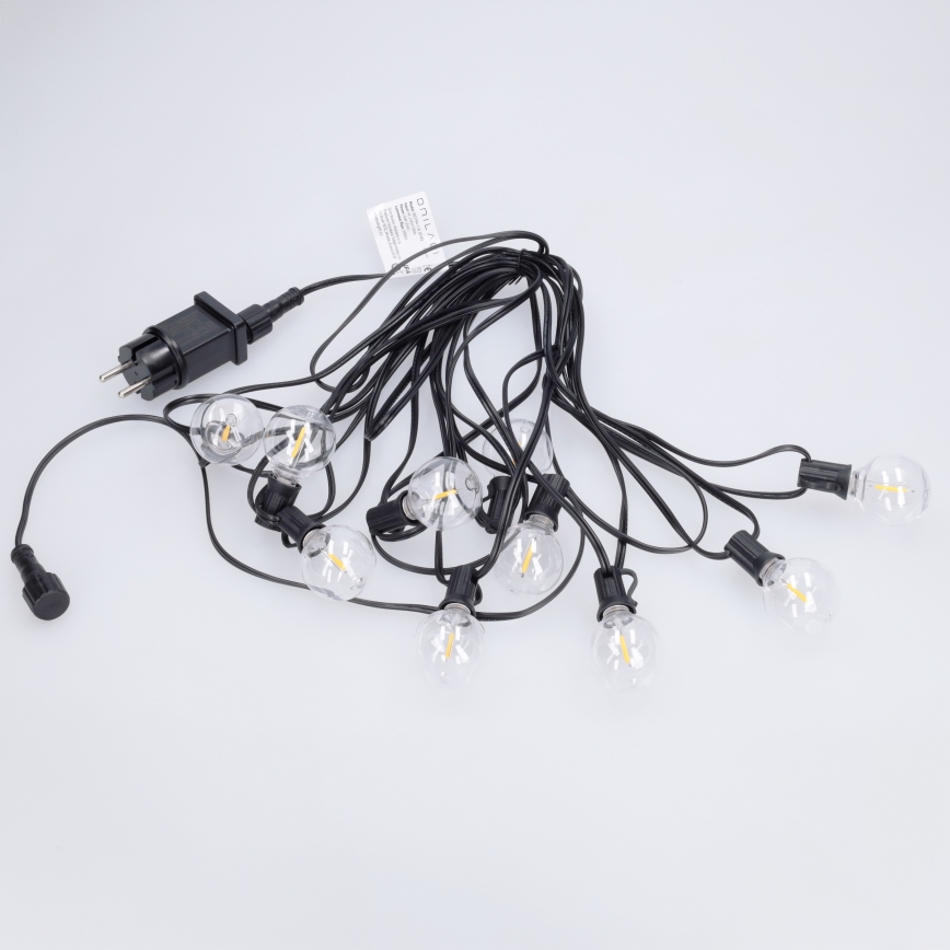 Brilagi - LED външен декоративен гирлянд GIRLANDA 10xE12/0,6W/230V 8m черен IP44 топла бяла