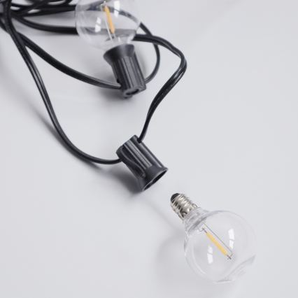 BRILAGI - LED Външна декоративна верига GIRLANDA 10xE12/0,6W/230V 8m черна IP44 топло бяло
