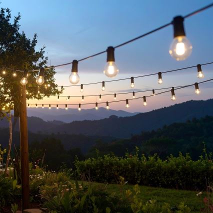 Brilagi - LED външна декоративна гирлянда GIRLANDA 18xE12/0,6W/230V 13m черна IP44 топла бяла