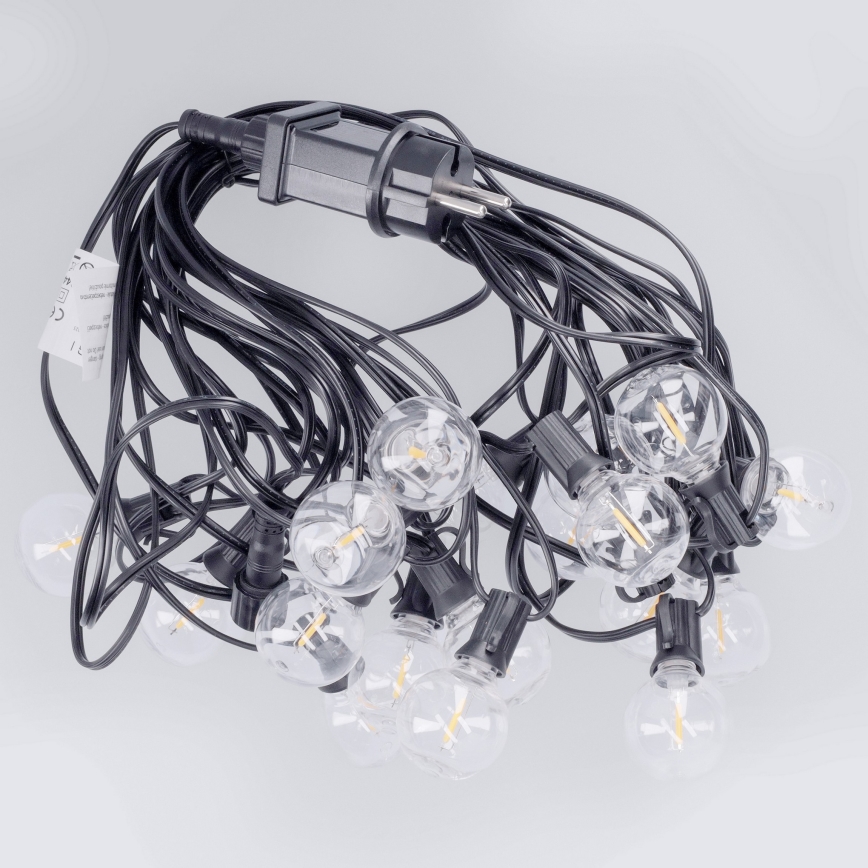 Brilagi - LED външен декоративен гирлянд GIRLANDA 18xE12/0,6W/230V 13m черен IP44 топла бяла
