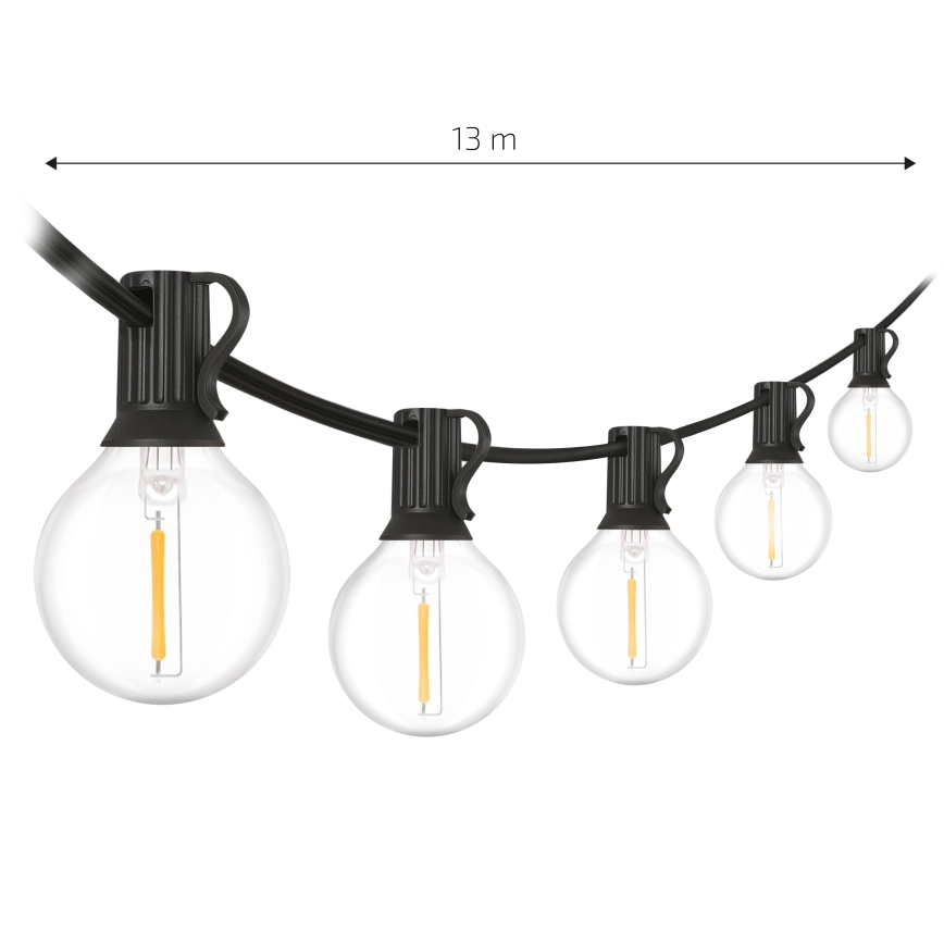 Brilagi - LED външен декоративен гирлянд GIRLANDA 18xE12/0,6W/230V 13m черен IP44 топла бяла