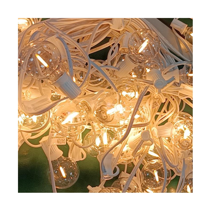 Brilagi - LED външна декоративна гирлянда GIRLANDA 25xE12/0,8W/230V 20m бяла IP44 топла бяла