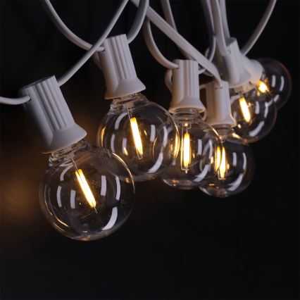 Brilagi - LED външен декоративен гирлянд GIRLANDA 25xE12/0,6W/230V 20m бял IP44 топла бяла светлина