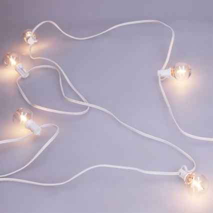 Brilagi - LED външен декоративен гирлянд GIRLANDA 25xE12/0,6W/230V 20m бял IP44 топла бяла светлина