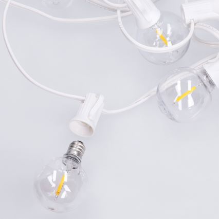 Brilagi - LED външен декоративен гирлянд GIRLANDA 25xE12/0,6W/230V 20m бял IP44 топла бяла светлина