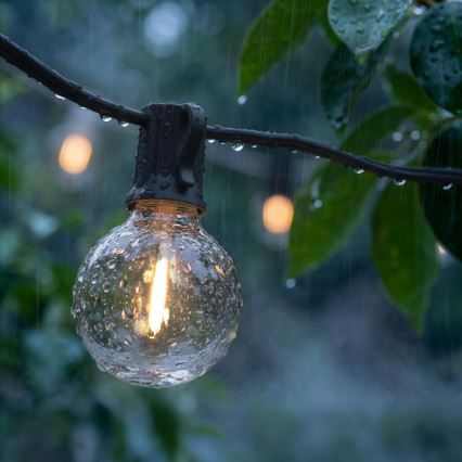 BRILAGI - LED външен декоративен низ GIRLANDA 25xE12/0,6W/230V 20m черен IP44 топла бяла + дистанционно управление