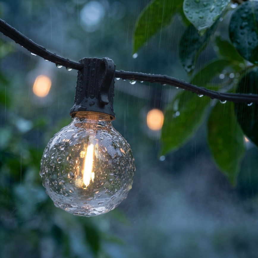 BRILAGI - LED външен декоративен низ GIRLANDA 25xE12/0,6W/230V 20m черен IP44 топла бяла + дистанционно управление