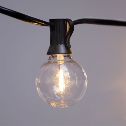 Brilagi - LED външна декоративна гирлянда GIRLANDA 25xE12/0,36W/24V 20m черна IP44 топла бяла светлина