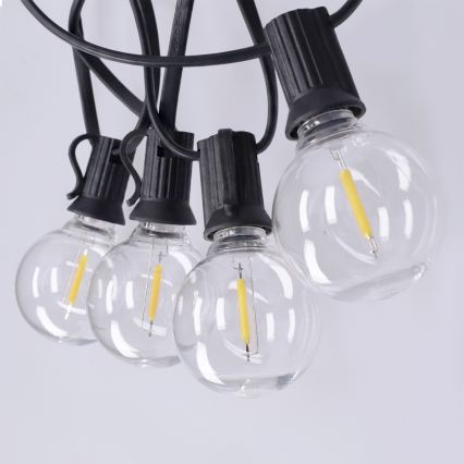 Brilagi - LED външна декоративна гирлянда GIRLANDA 25xE12/0,36W/24V 20m черна IP44 топла бяла светлина