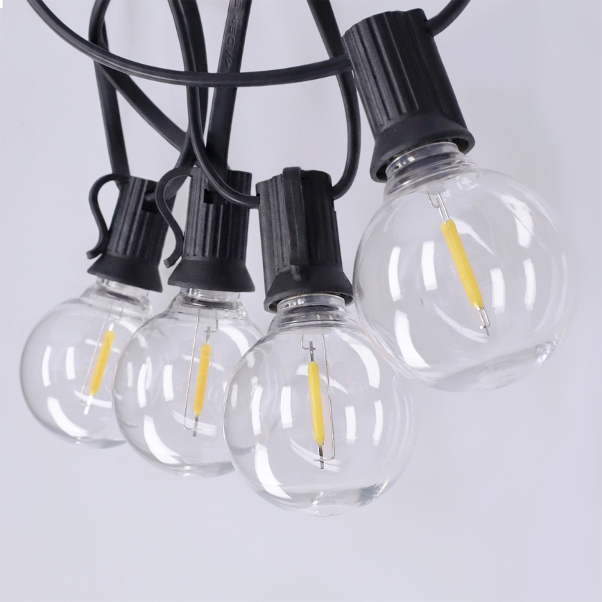 Brilagi - LED външна декоративна гирлянда GIRLANDA 25xE12/0,36W/24V 20m черна IP44 топла бяла светлина