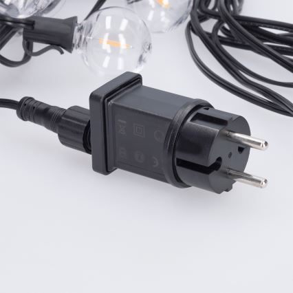 Brilagi - LED външна декоративна гирлянда GIRLANDA 25xE12/0,36W/24V 20m черна IP44 топла бяла светлина