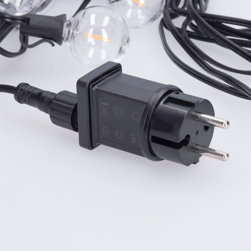 Brilagi - LED външна декоративна гирлянда GIRLANDA 25xE12/0,36W/24V 20m черна IP44 топла бяла светлина
