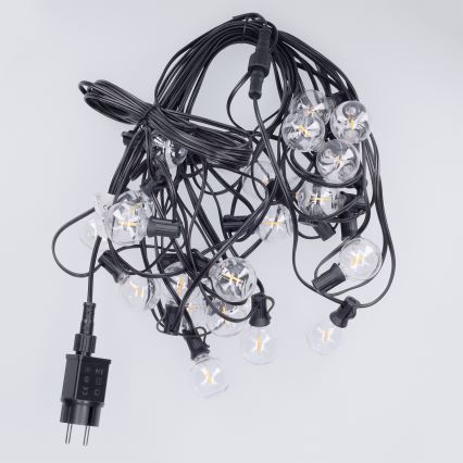 Brilagi - LED външна декоративна гирлянда GIRLANDA 25xE12/0,36W/24V 20m черна IP44 топла бяла светлина