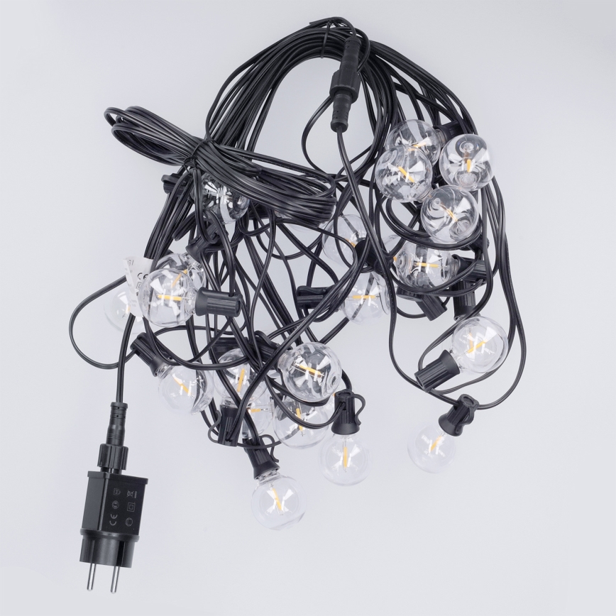 Brilagi - LED външна декоративна гирлянда GIRLANDA 25xE12/0,36W/24V 20m черна IP44 топла бяла светлина